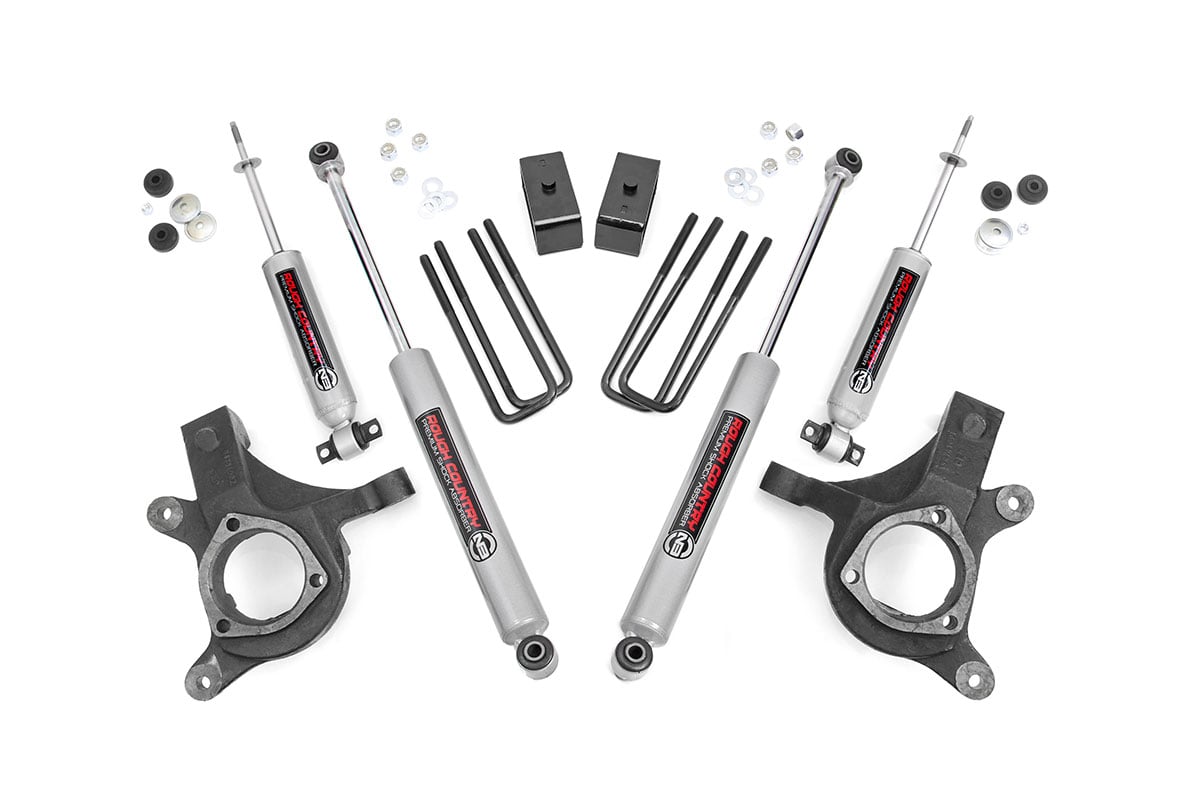 Chevrolet Silverado 1500 Suspension Lift Kit - Front + Rear - Rough Country - 3 Inch Lift, N3 Shock Absorbers - '99-'06